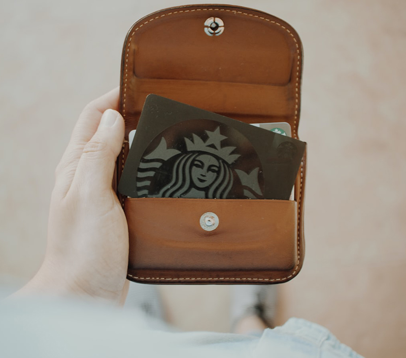 Starbucks Bild im Portemonnaie