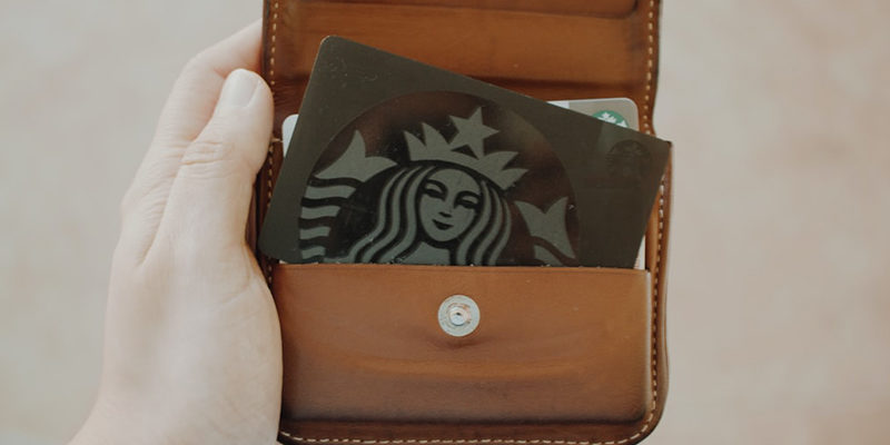 Starbucks Bild im Portemonnaie